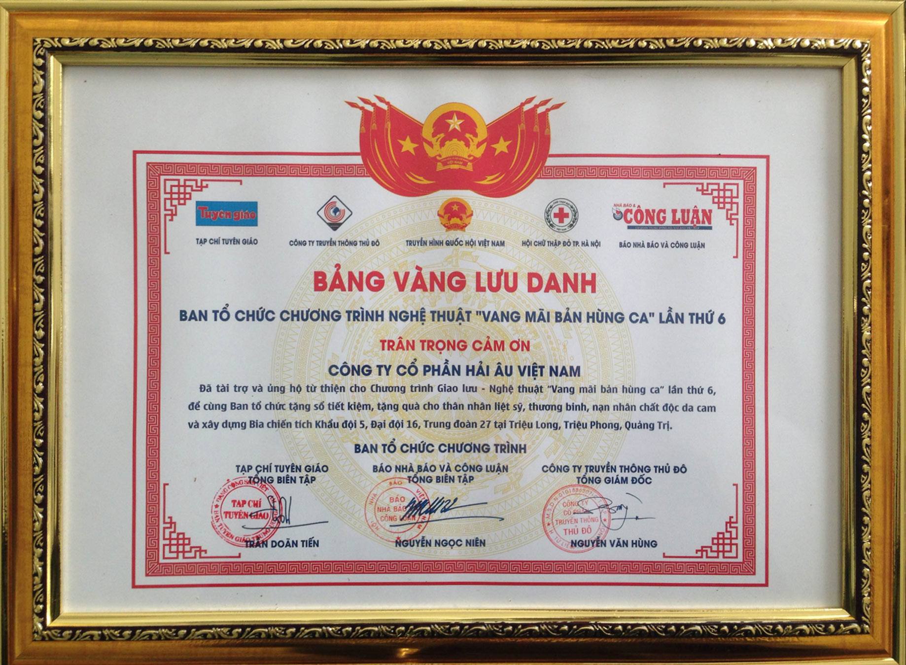 Hải Âu Việt Nam đồng hành cùng chương trình vang mãi hùng ca