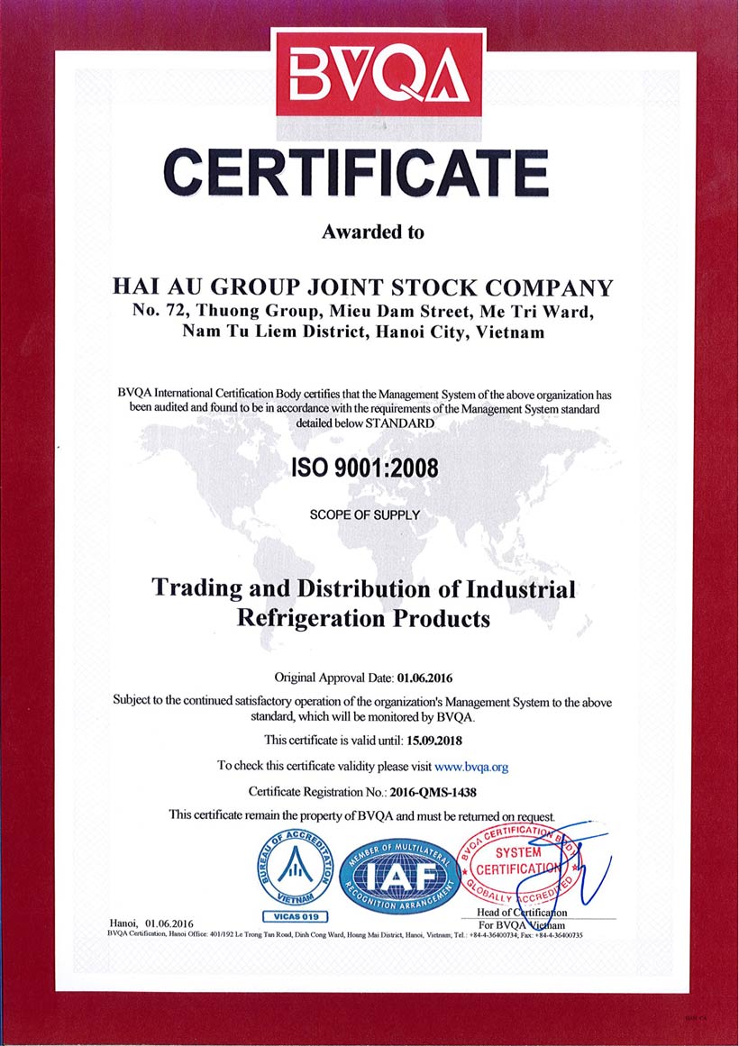 Hai Au Group đạt chứng nhận ISO 9001 Hai Au Group đạt chứng nhận ISO 9001