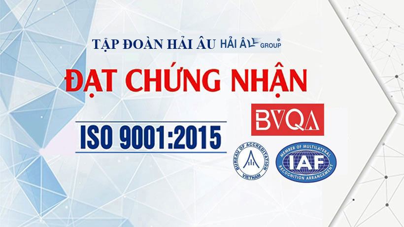 chứng nhân ISO 9001:2015 của Hải Âu Group
