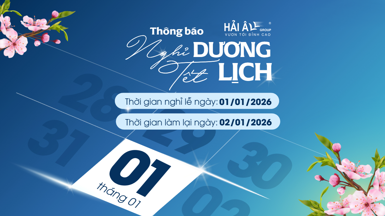 Thông báo lịch nghỉ tết dương lịch 2026